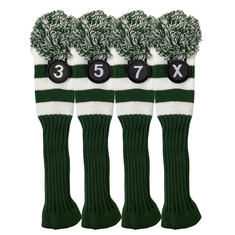 Majek Golf Club  3 5 7 X White and Green Limited Edition Fairway Headcovers