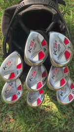 Majek Senior Men's Golf Package: 12.5 Driver + #3 Wood + 4,6,8,PW Hybrid Set + P-200 Blade Putter with Headcovers and Golf Bag