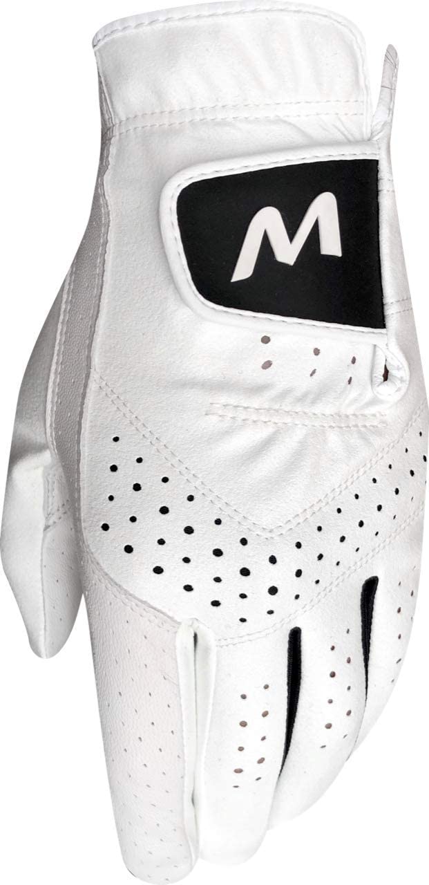Majek Golf Mens Pro Tour White Cabretta Leather Golf Gloves Comfort Fit