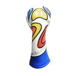 Majek Retro Golf Headcover Limited Edition Vintage Leather Style Psychedelic Colorful Groovy Custom Design #1 3 5 X H Driver Fairway Woods and Hybrid Head Cover