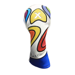 Majek Retro Golf Headcover Limited Edition Vintage Leather Style Psychedelic Colorful Groovy Custom Design #1 3 5 X H Driver Fairway Woods and Hybrid Head Cover