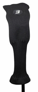 Majek All Hybrid Golf Club Black Sleek Tight Fit Headcover Set and Individual #3-SW Acrylic Head Covers