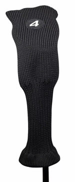 Majek All Hybrid Golf Club Black Sleek Tight Fit Headcover Set and Individual #3-SW Acrylic Head Covers