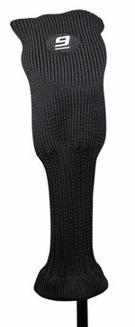 Majek All Hybrid Golf Club Black Sleek Tight Fit Headcover Set and Individual #3-SW Acrylic Head Covers
