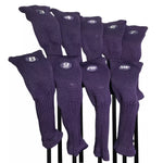 Majek Hybrid Golf Club Dark Amethyst Purple Neoprene Acrylic Headcover Set #3-SW